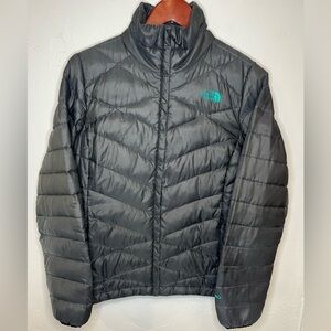 The North Face‎ Aconcagua 550 Down Gray Black w Teal Women’s Puffer Jacket Med